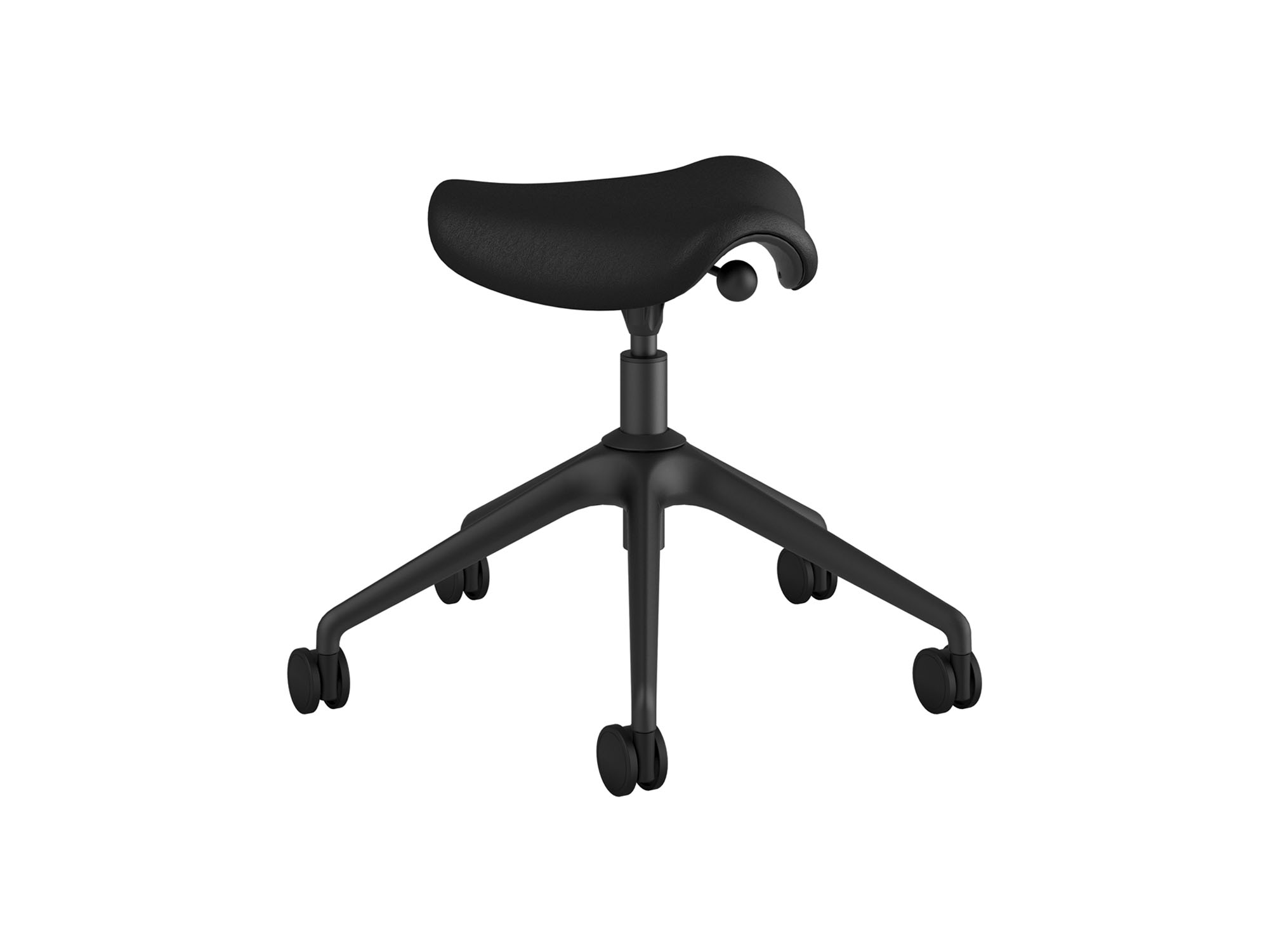 Angle view of smooth black active stool